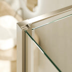 NICOLE - Cabine de duche frontal com portas articuladas em vidro temperado 8 mm