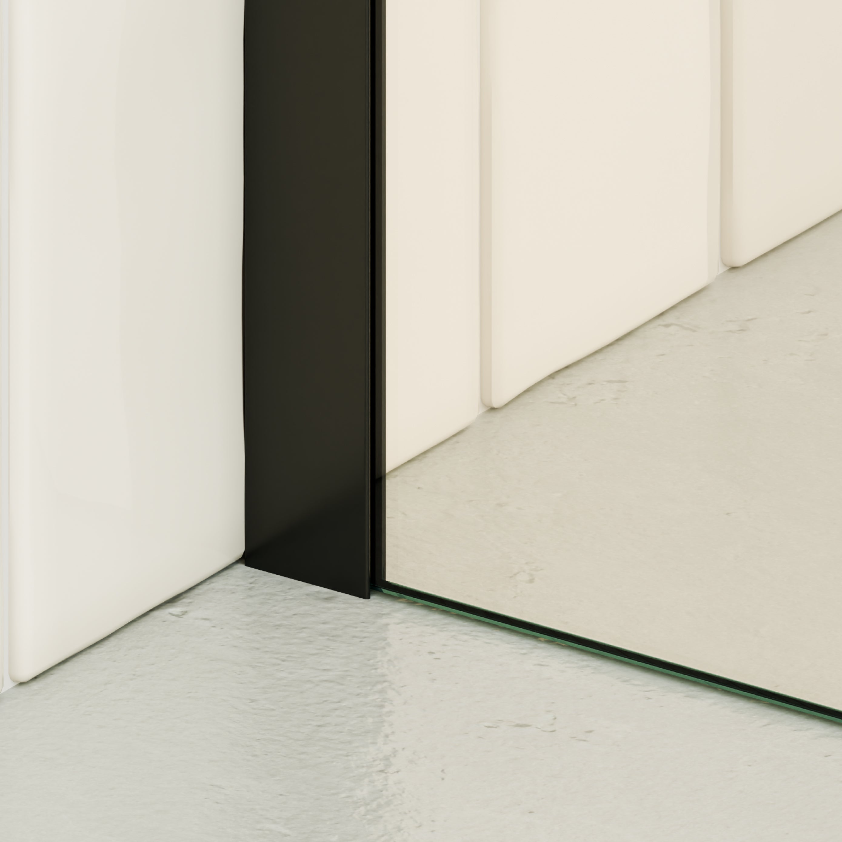 FIONA - Mampara de ducha walk-in de cristal templado de 10 mm con perfil negro mate