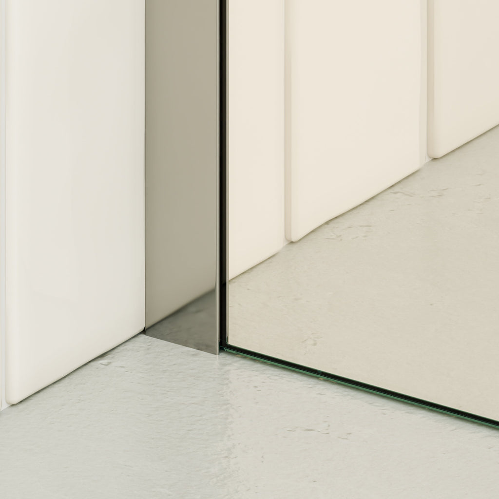 FIONA - Painel de duche Walk-In em vidro temperado meio fosco 10 mm com perfil cromado