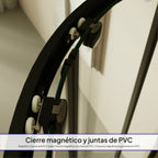 ELLA - Cabine de duche de quadrante com portas de correr em vidro transparente e perfil preto mate