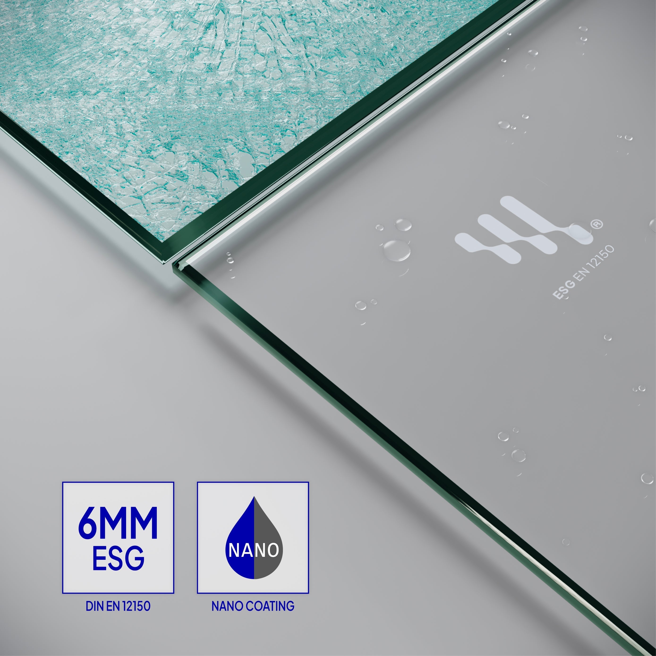 EMMA - Cabine de duche com portas articuladas, vidro 6 mm e perfil cromado