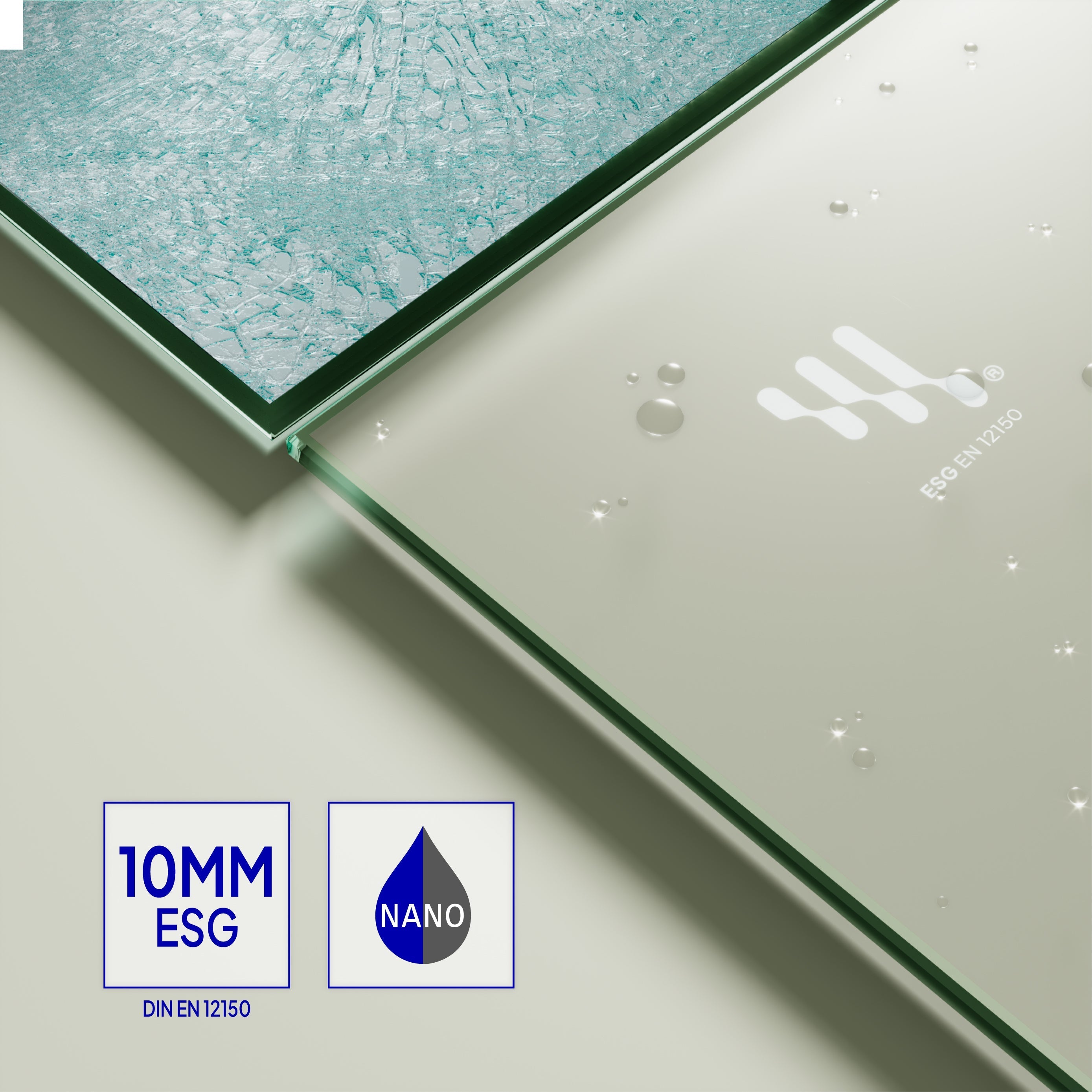 FIONA - Panel de ducha Walk-In de cristal templado mate de 10 mm con perfil cromado