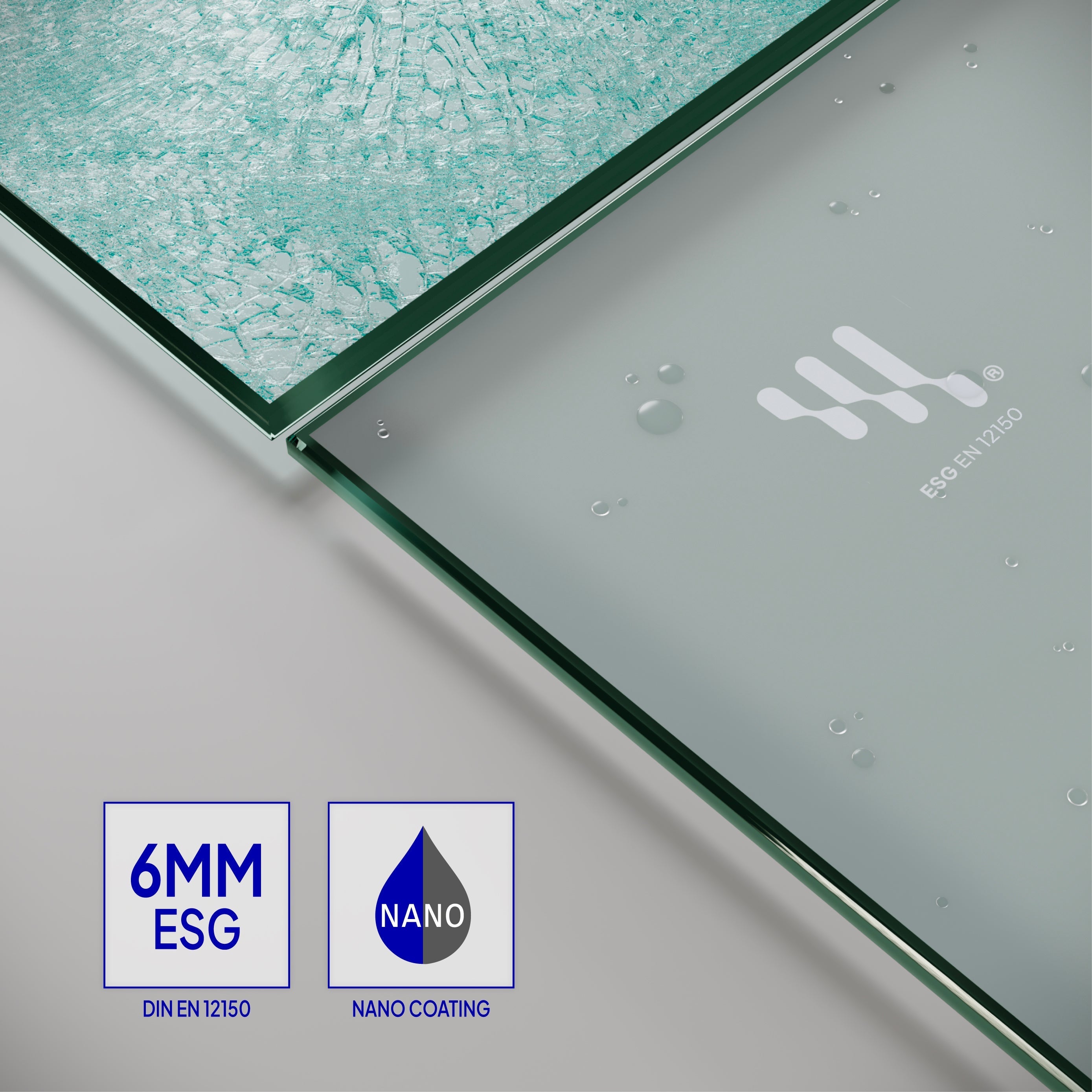 EMMA - Mampara de ducha con puertas abatibles, cristal opaco de 6 mm y perfil cromado