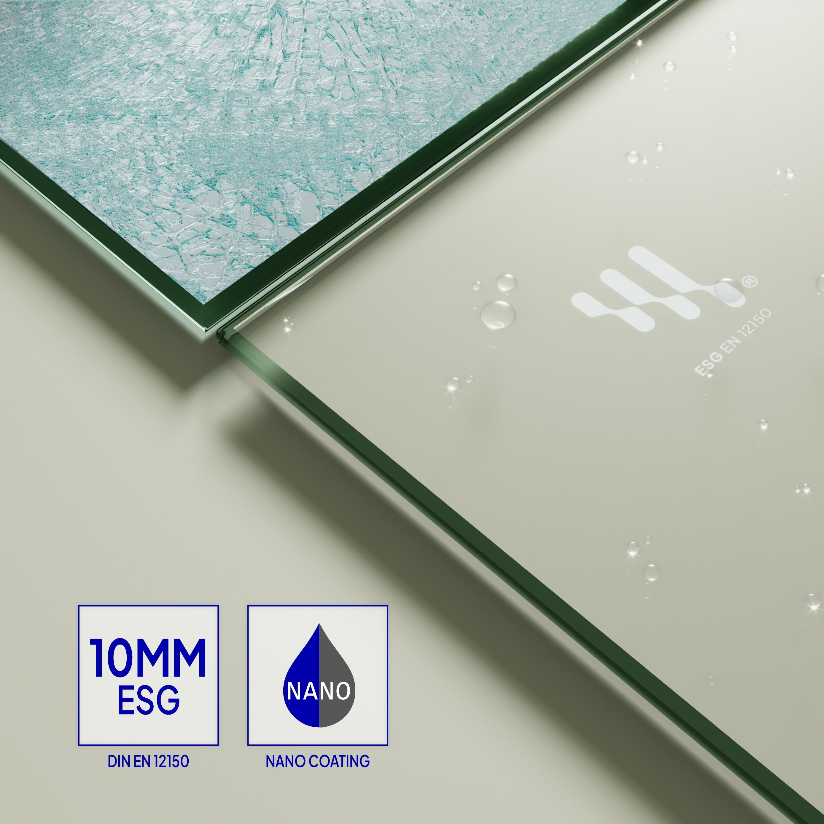 FIONA - Painel de duche Walk-In com painel lateral giratório em vidro temperado 10 mm