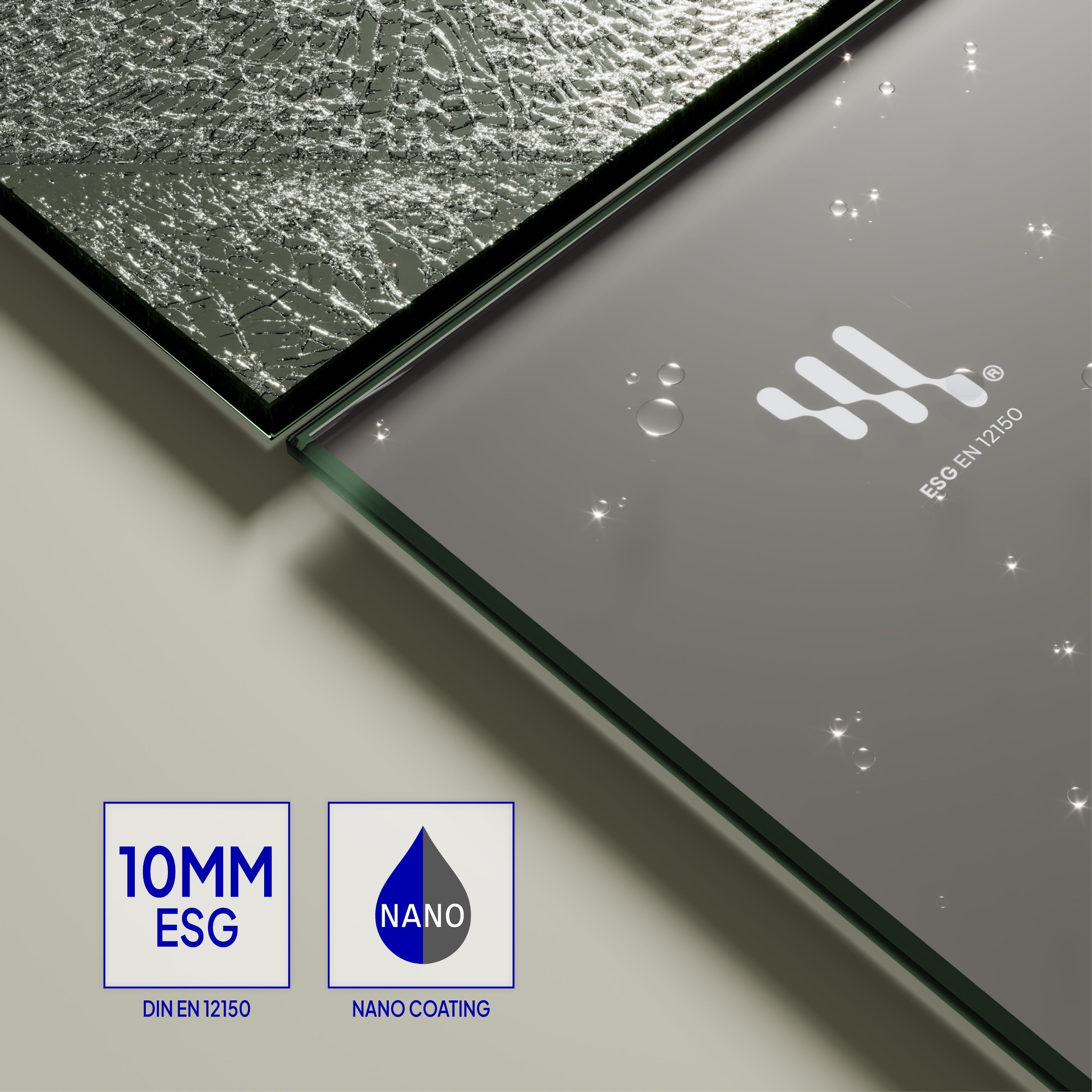 FIONA - Painel de duche Walk-In em vidro temperado escurecido 10 mm com perfil cromado