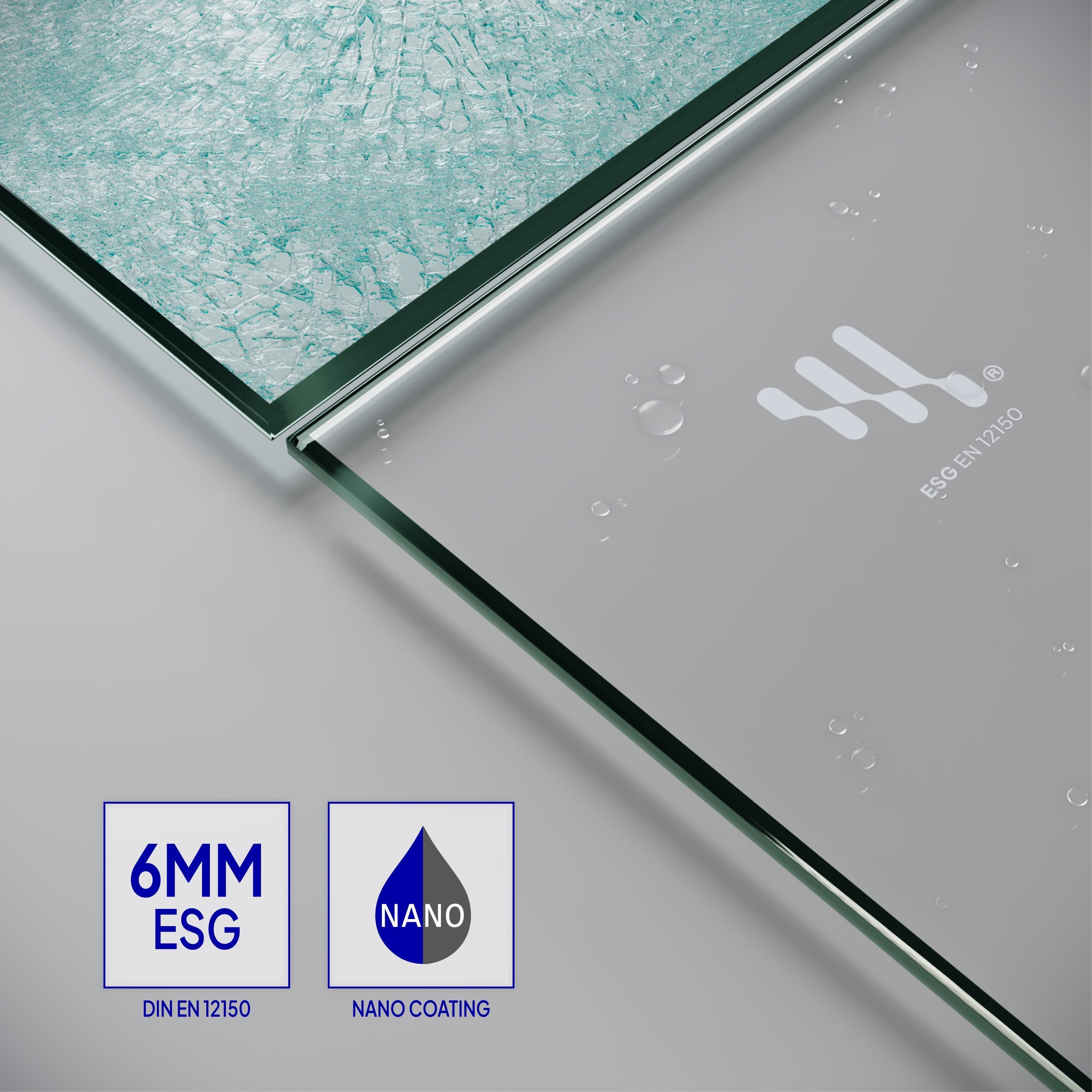 LIMA - Porta de duche com portas batentes em vidro temperado 6 mm e perfil cromado