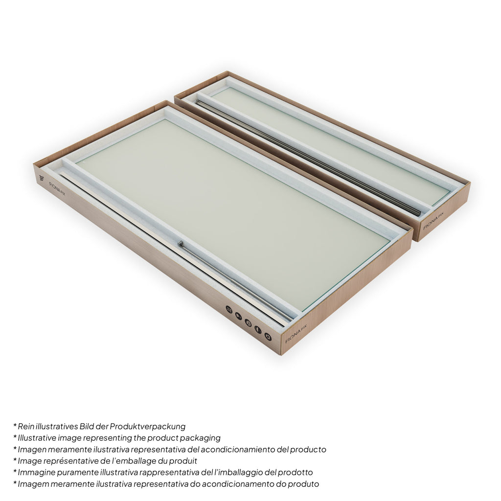 FIONA - Painel de duche Walk-In com painel lateral fixo em vidro temperado fosco 10 mm