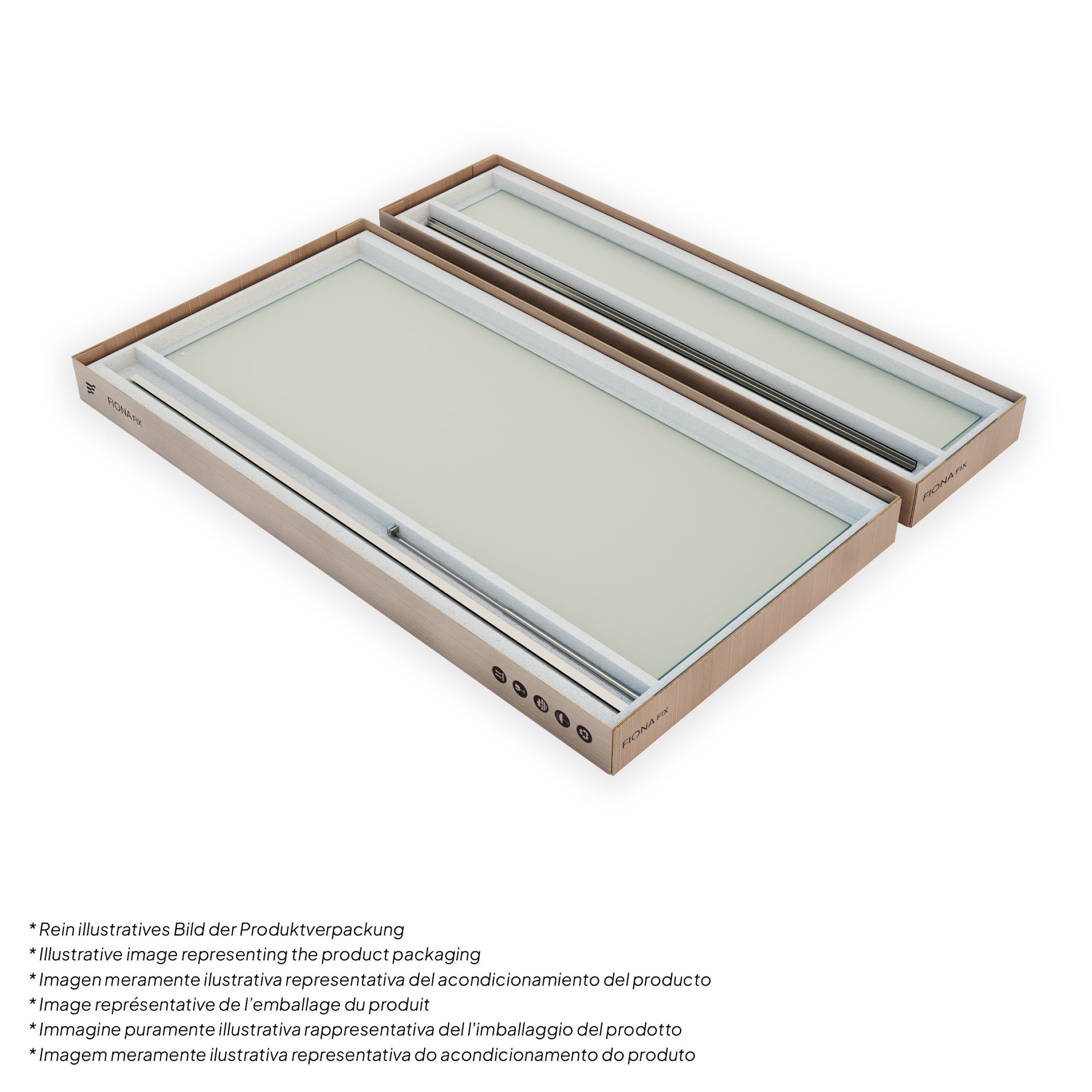 FIONA - Painel de duche Walk-In com painel lateral fixo em vidro temperado fosco 10 mm