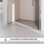 LARA - Mampara de ducha con puertas abatibles de vidrio templado esmerilado de 6 mm