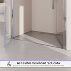 LARA - Mampara de ducha con puertas batientes de cristal templado parcialmente esmerilado de 6 mm