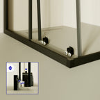 DORA - Cabina de ducha con puertas correderas, cristal templado y perfil negro mate