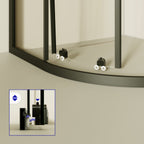 ELLA - Cabine de duche de quadrante com vidro transparente e linhas pretas