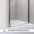 LIMA - Porta de duche com portas batentes em vidro temperado 6 mm e perfil cromado