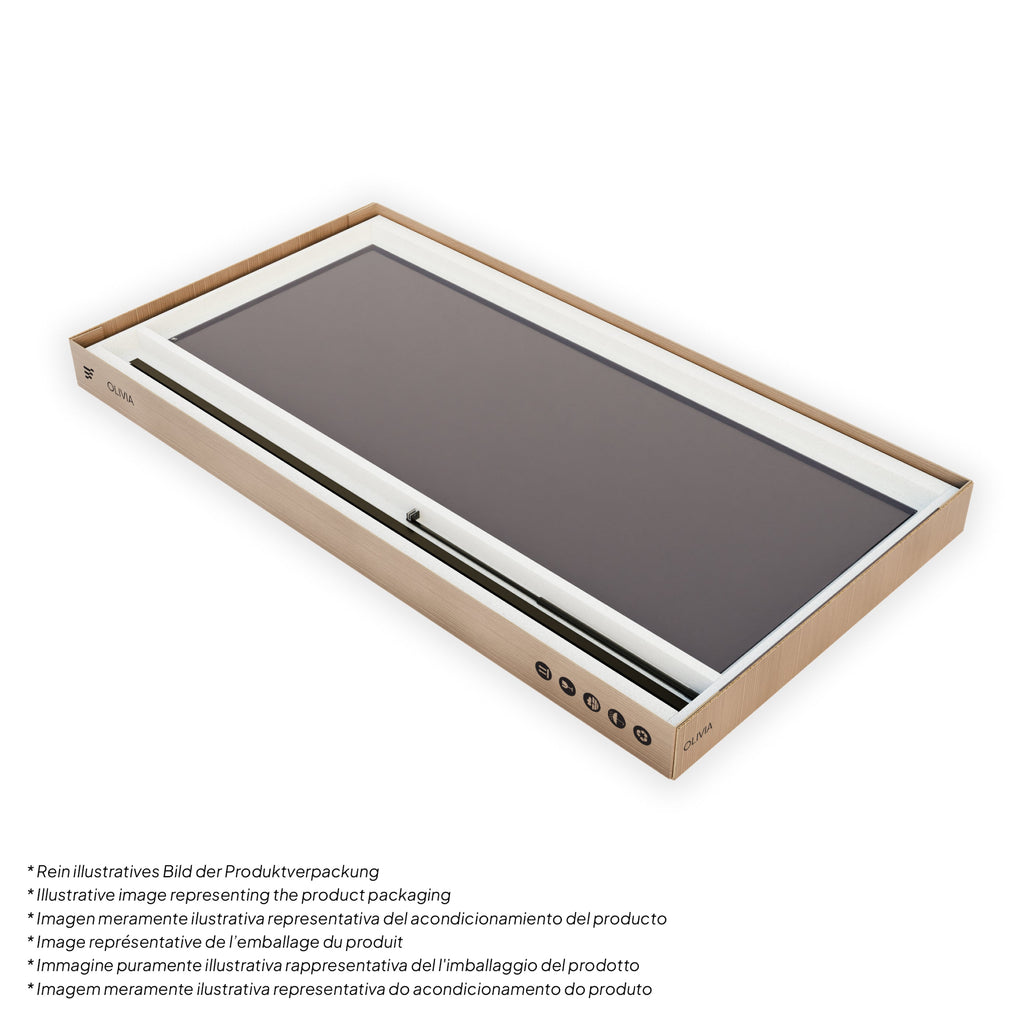 OLIVIA - Painel de duche Walk-In em vidro temperado escurecido 10 mm com perfil preto mate