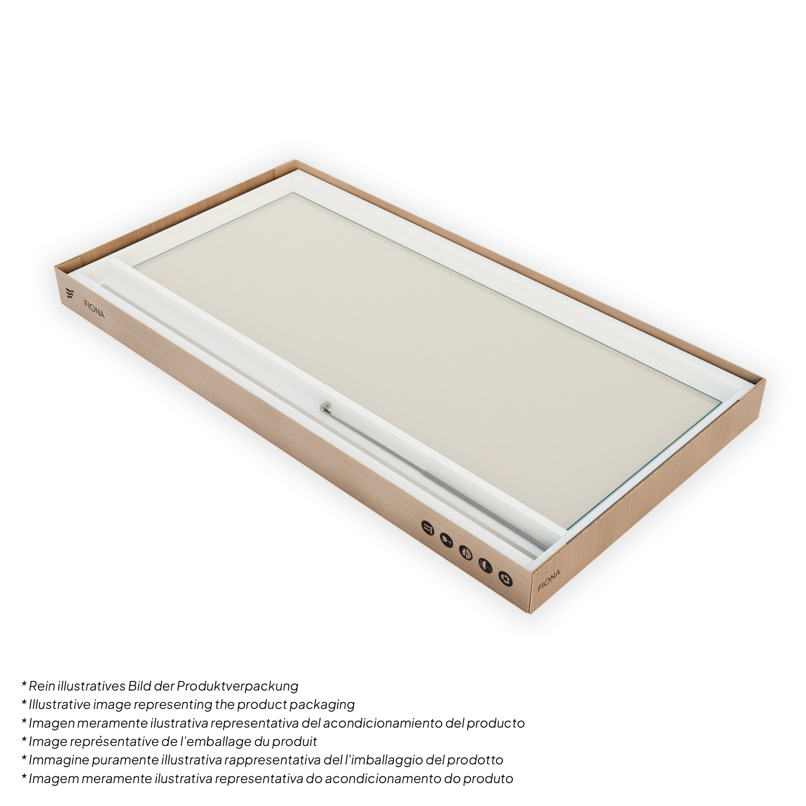 FIONA - Painel de duche Walk-In em vidro temperado 10 mm com perfil cromado