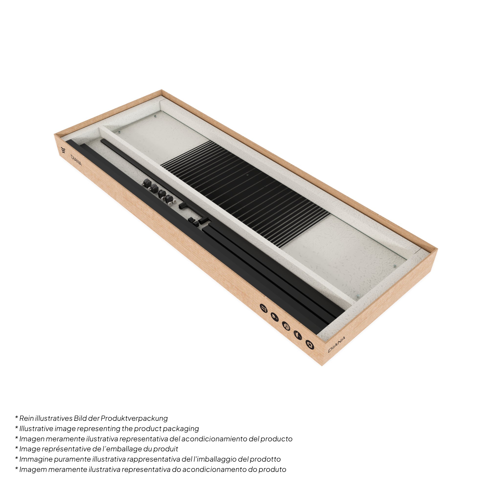 DIANA - Cabine de duche de canto com portas de correr em vidro temperado às riscas