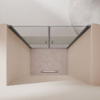 LARA - Mampara de ducha con puertas batientes de cristal templado parcialmente esmerilado de 6 mm