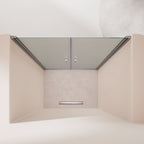 LARA - Mampara de ducha con puertas abatibles de vidrio templado esmerilado de 6 mm