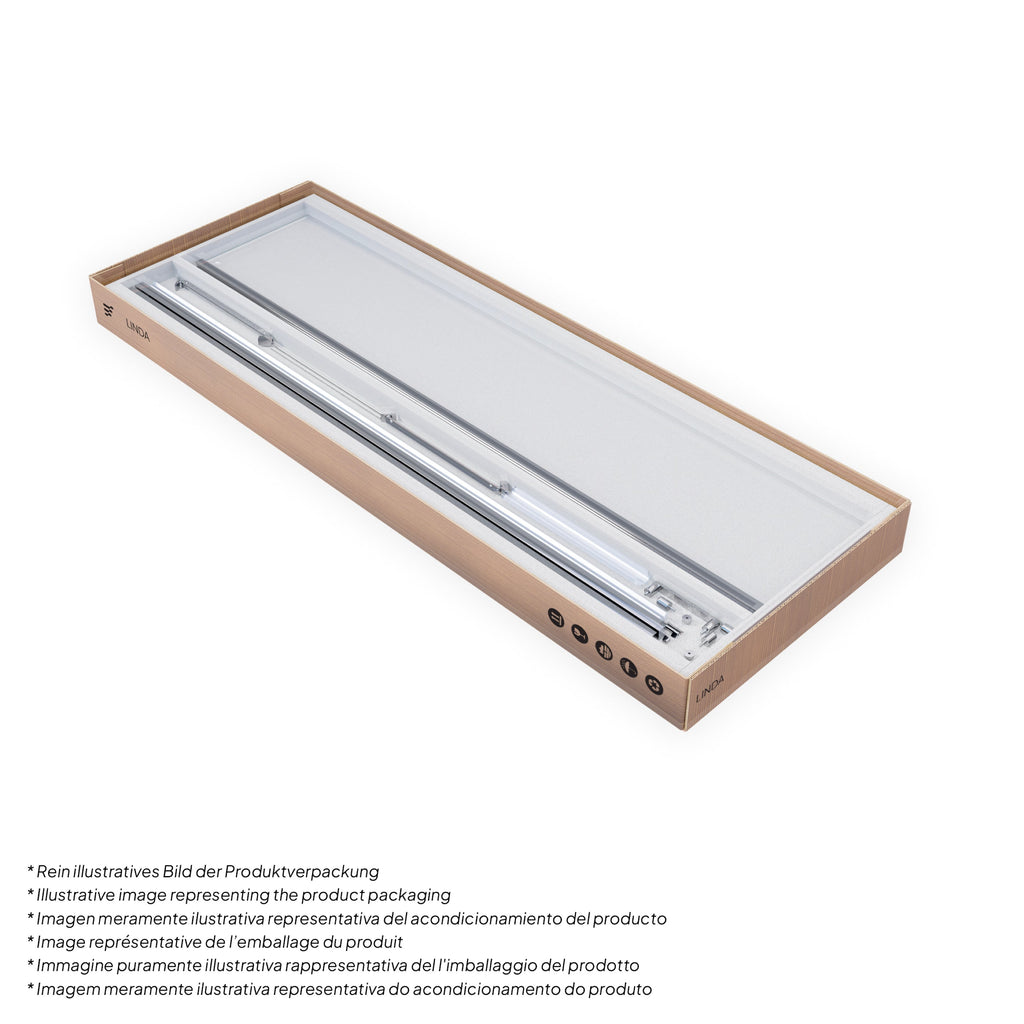 LINDA - Cabine de duche de canto com portas articuladas em vidro temperado e perfil cromado