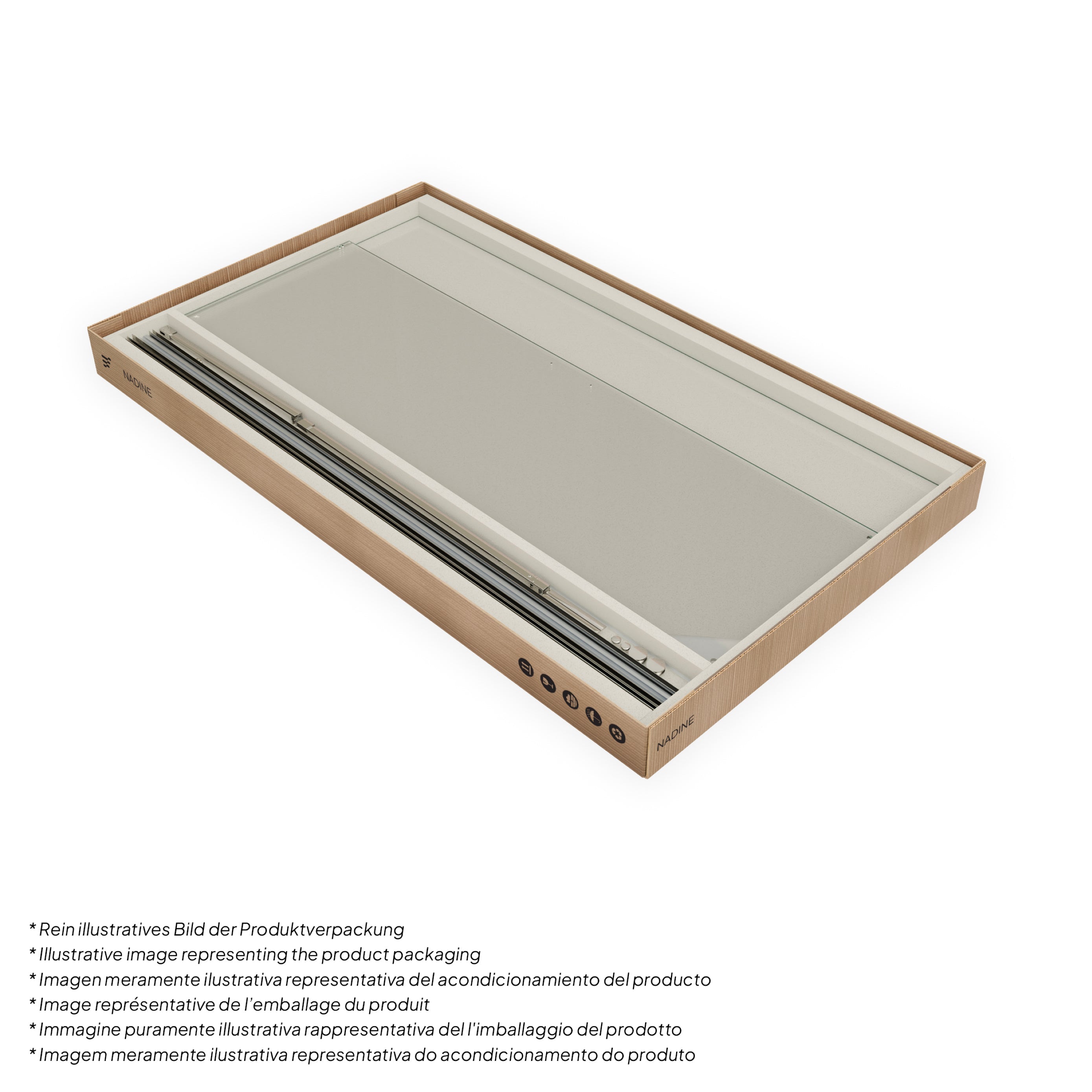 NADINE - Cabine de duche com porta deslizante, vidro temperado 8 mm e perfil cromado