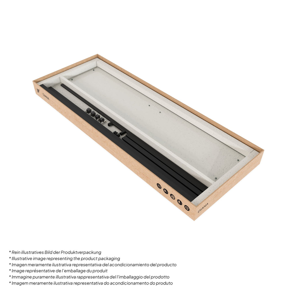 DIANA - Box doccia angolare con ante scorrevoli, vetro temperato e profilo nero opaco