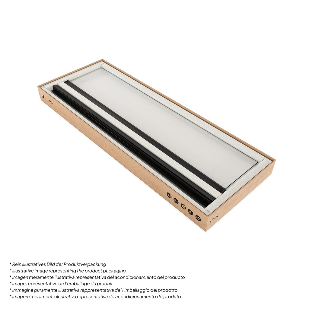LIMA - Porta de duche com portas batentes em vidro temperado 6 mm e perfil preto mate