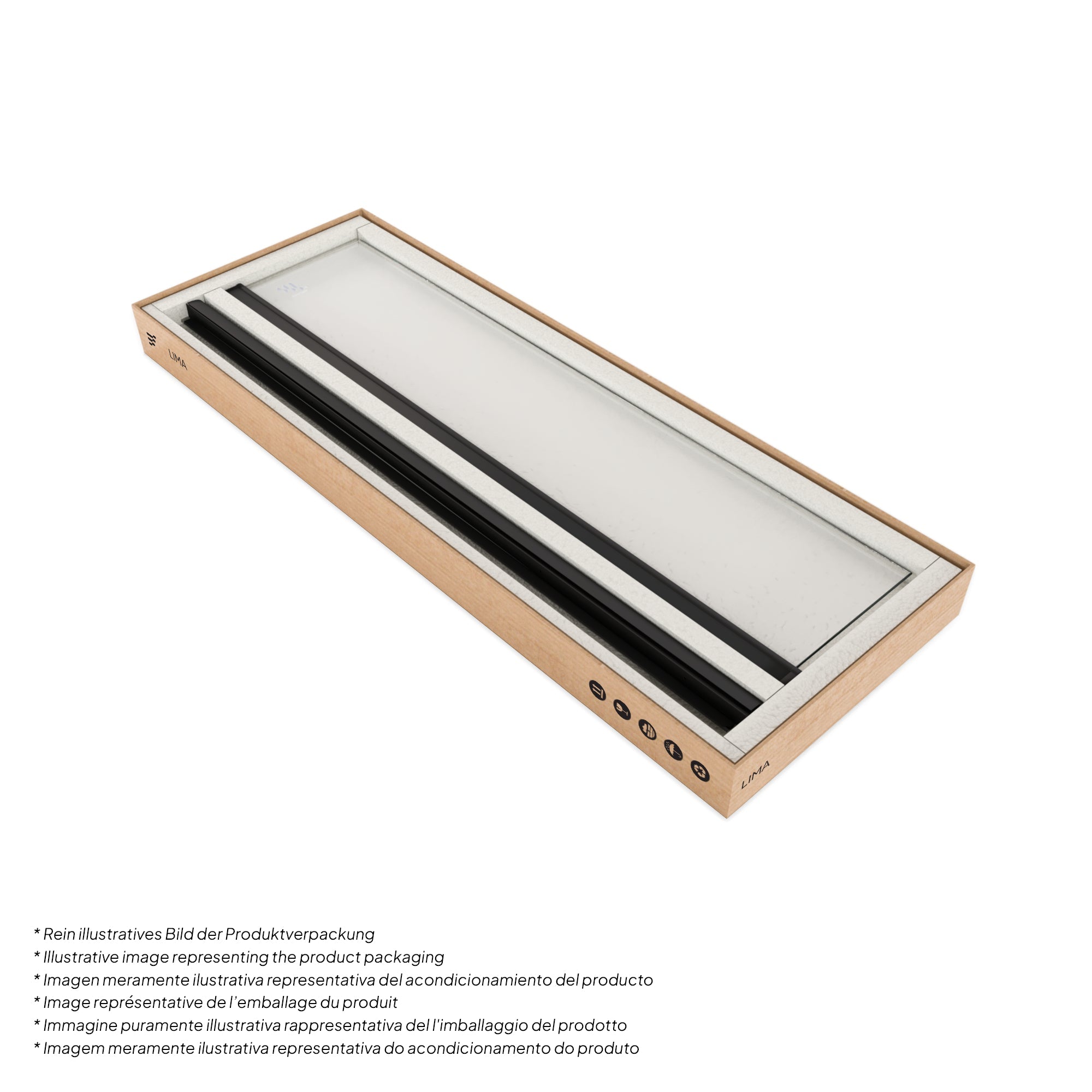 LIMA - Porta de duche com portas batentes em vidro temperado 6 mm e perfil preto mate