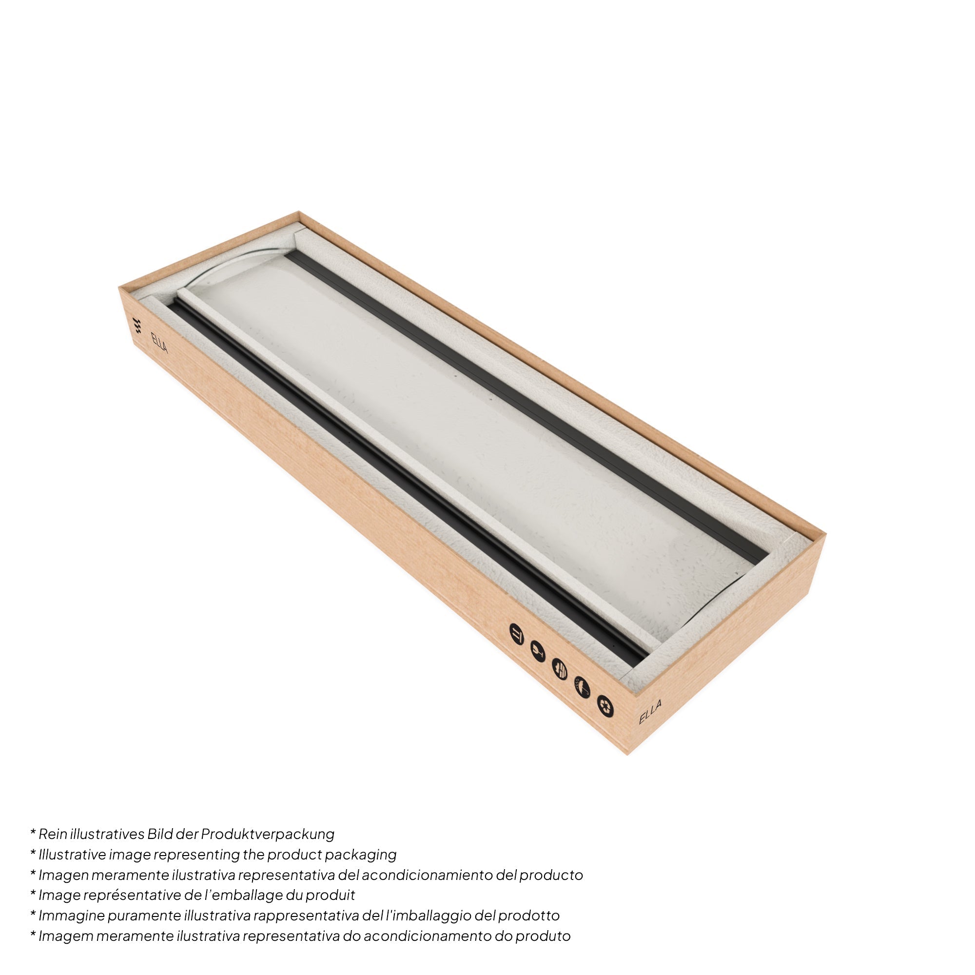 ELLA - Cabine de duche de quadrante com portas de correr em vidro transparente e perfil preto mate
