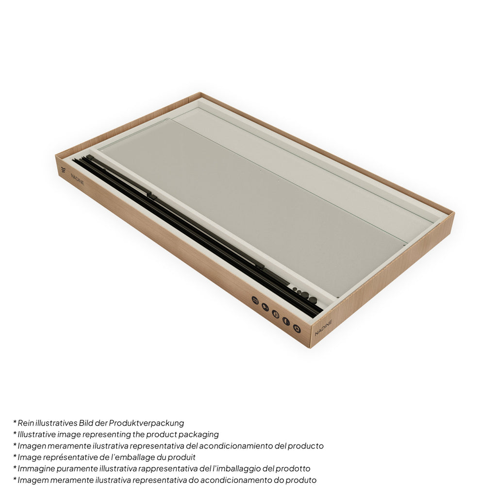 NADINE - Cabina de ducha con puerta corredera, cristal templado de 8 mm y perfil negro mate