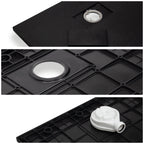 BOREAL - Base de duche antiderrapante com acabamento preto e sifão incluído