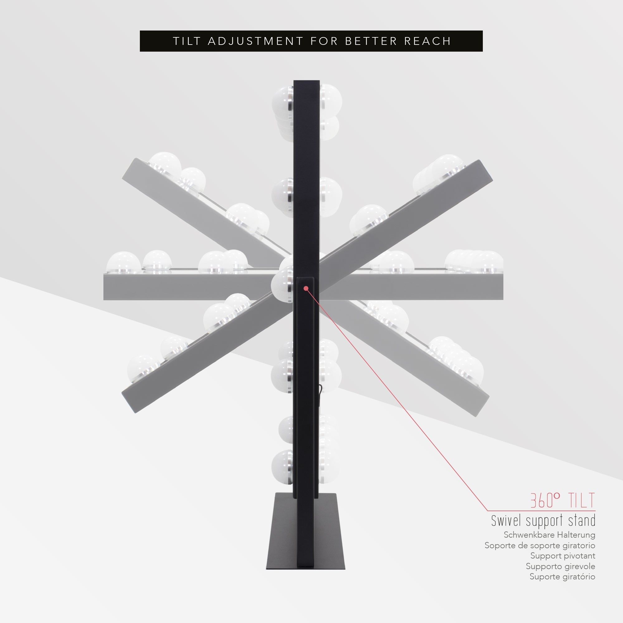 BULB LITTLE - Espejo de maquillaje con iluminación LED y formato compacto