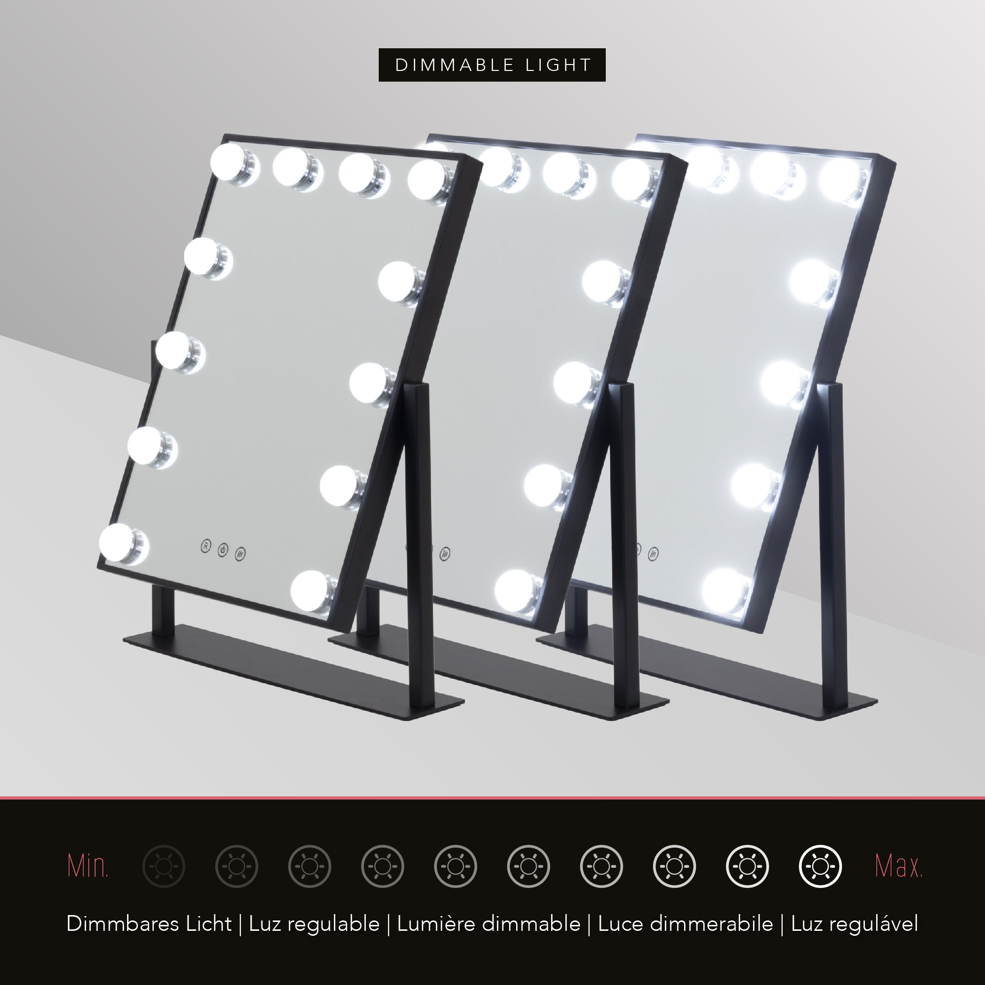 BULB LITTLE - Espejo de maquillaje con iluminación LED y formato compacto