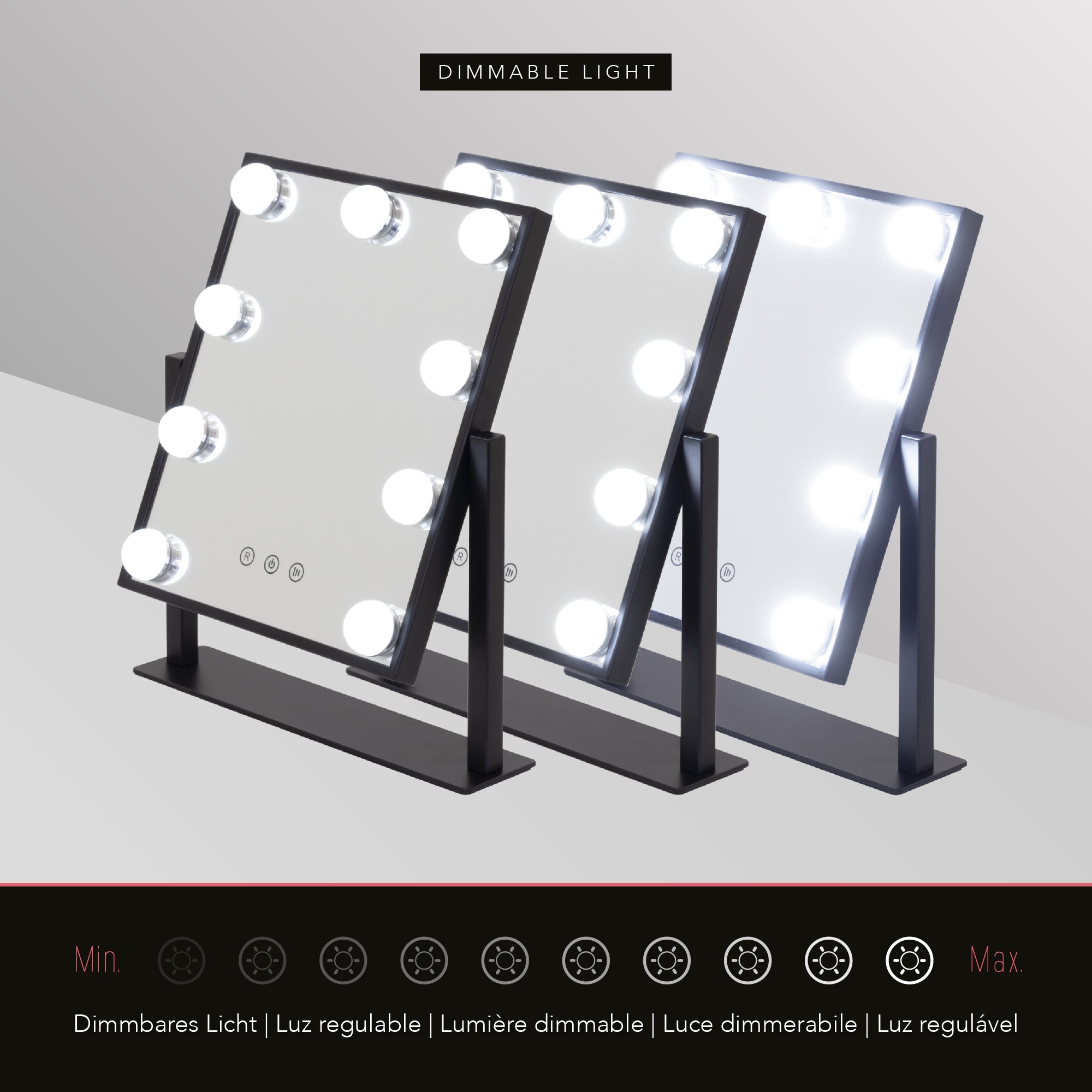 BULB TINY - Espejo de maquillaje compacto con iluminación LED para uso diario