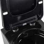 CUBE - Sanita suspensa rimless em preto com tampa soft-close