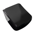 CUBE - Sanita suspensa rimless em preto com tampa soft-close