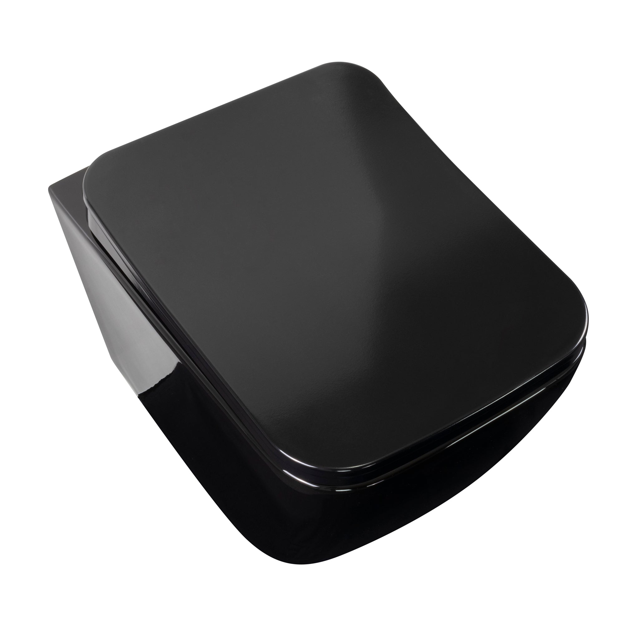 CUBE - Sanita suspensa rimless em preto com tampa soft-close