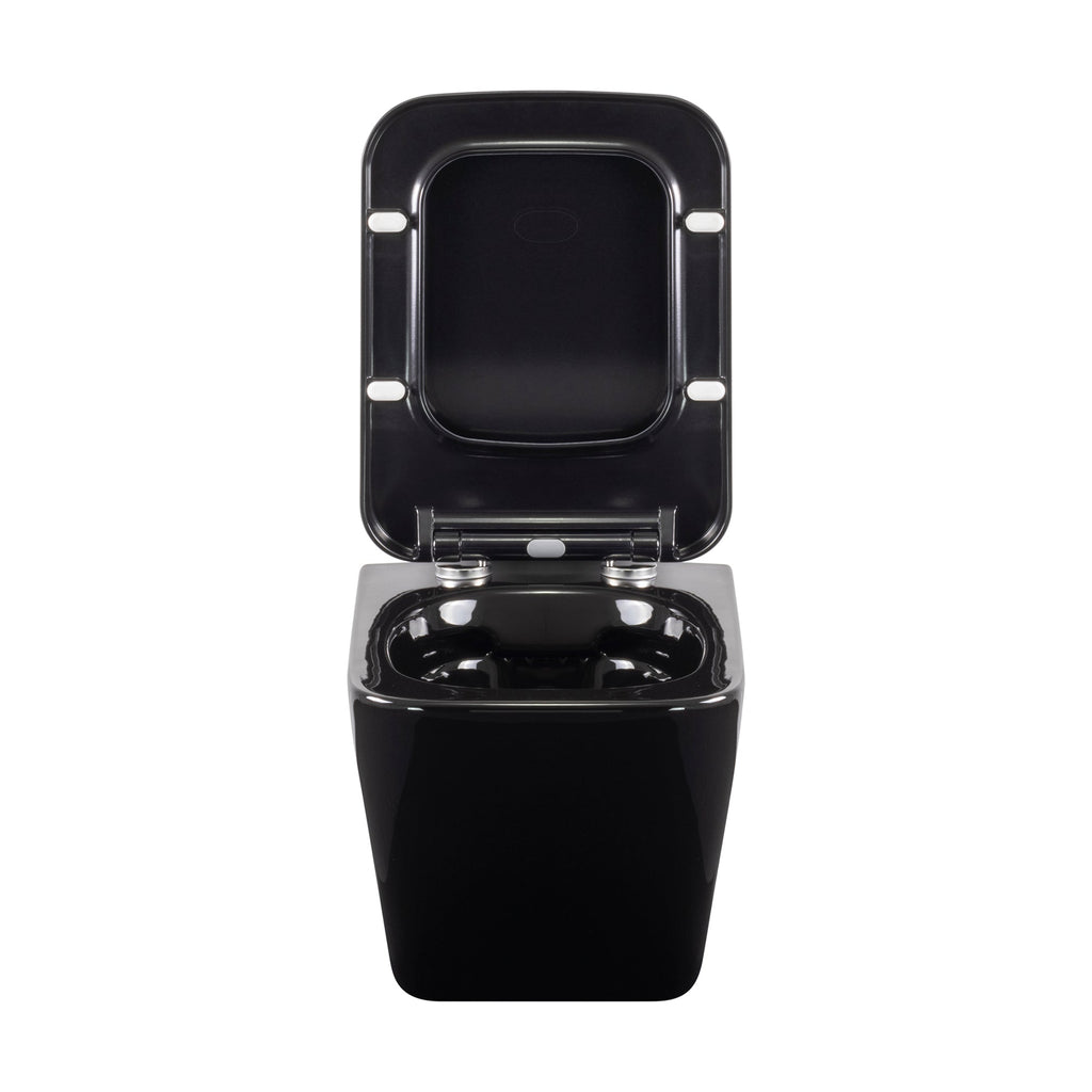 CUBE - Sanita suspensa rimless em preto com tampa soft-close