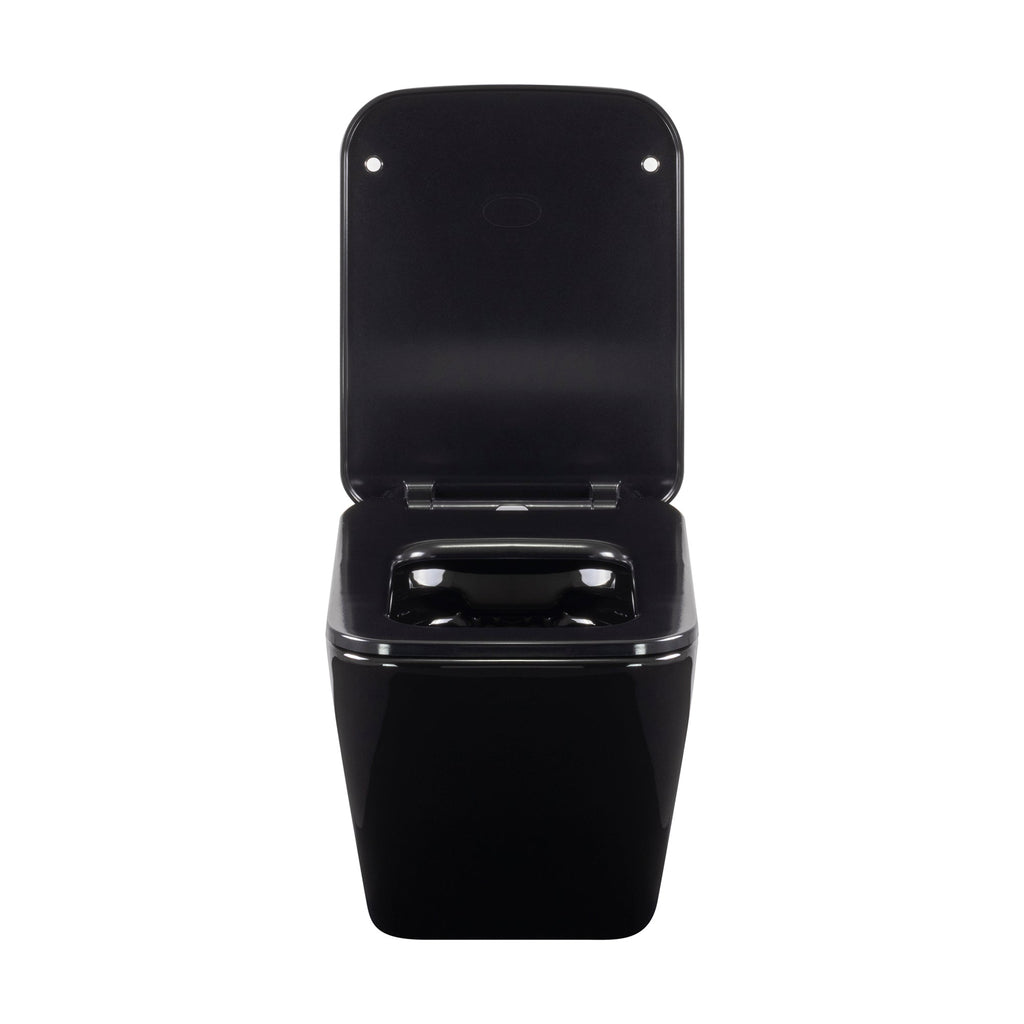 CUBE - Sanita suspensa rimless em preto com tampa soft-close