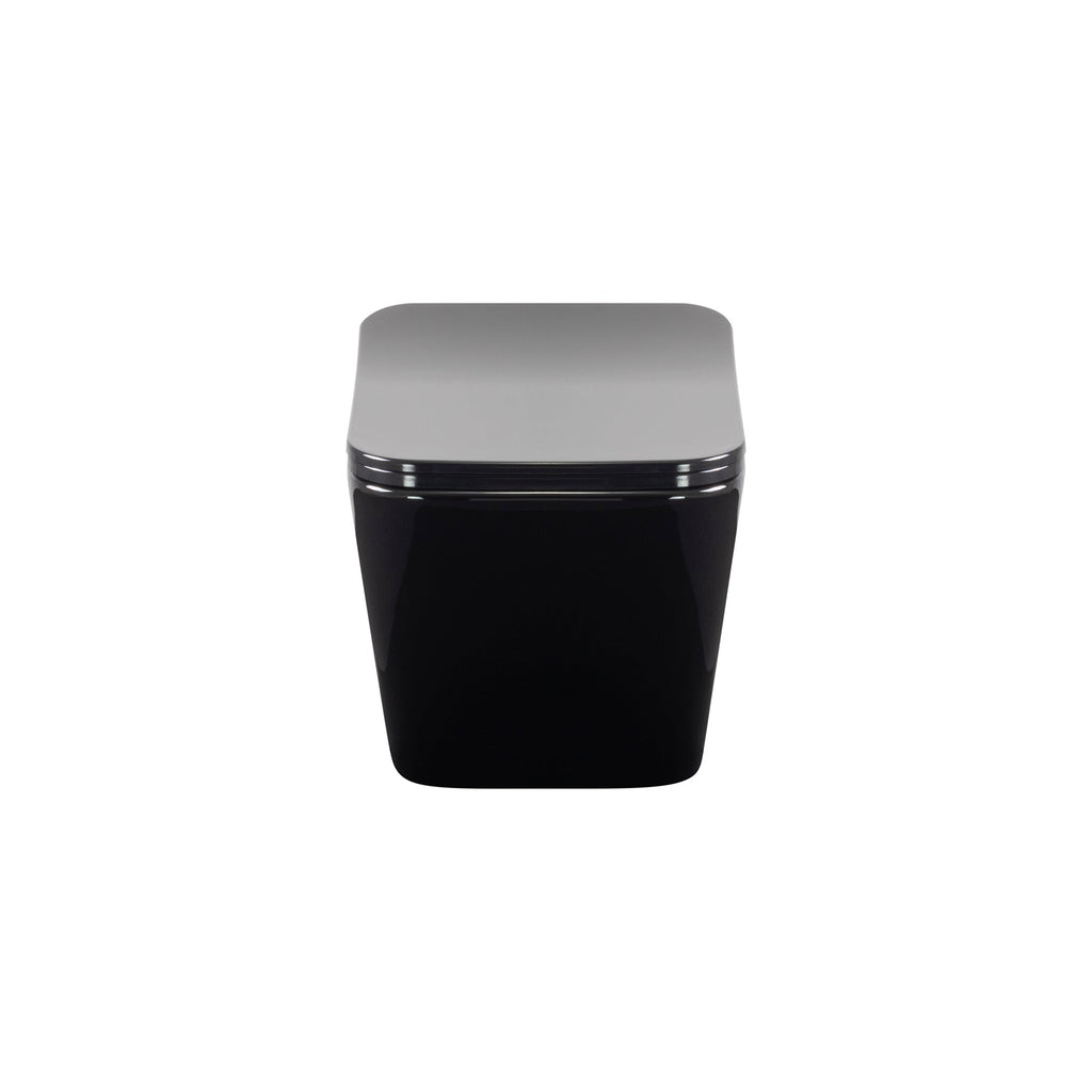 CUBE - Sanita suspensa rimless em preto com tampa soft-close
