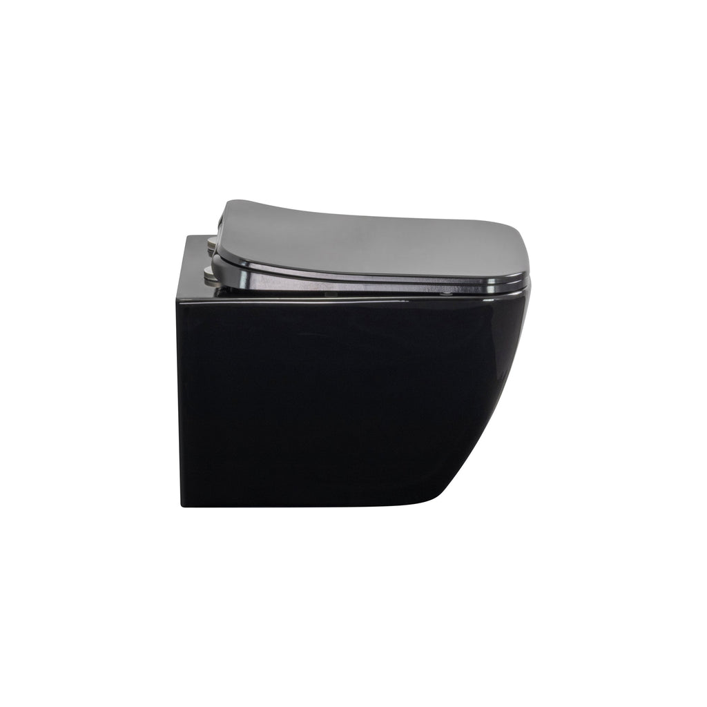 CUBE - Sanita suspensa rimless em preto com tampa soft-close