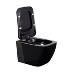 CUBE - Sanita suspensa rimless em preto com tampa soft-close
