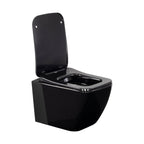 CUBE - Sanita suspensa rimless em preto com tampa soft-close