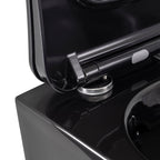 CUBE - Sanita suspensa rimless em preto com tampa soft-close