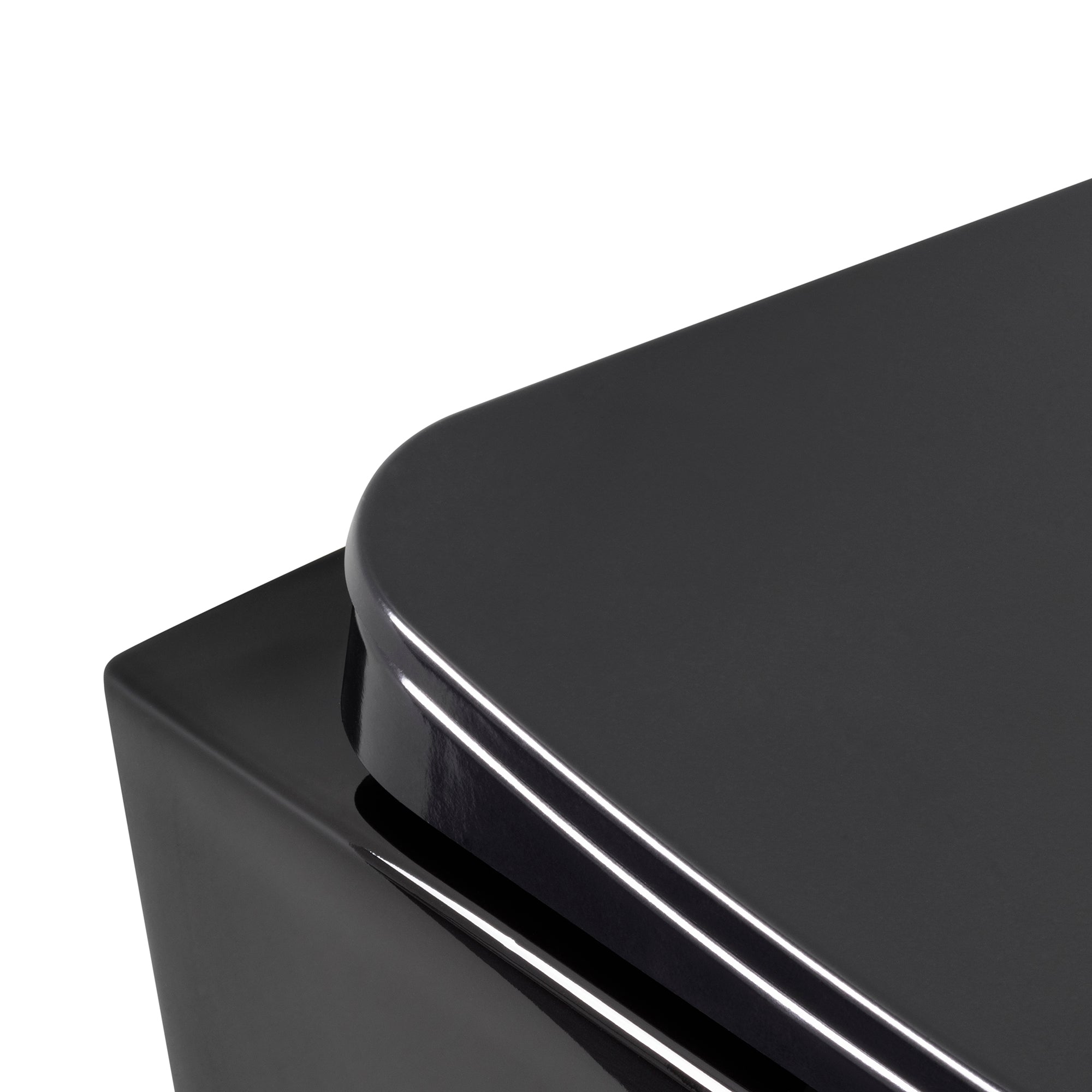 CUBE - Sanita suspensa rimless em preto com tampa soft-close