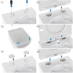 CUBE - Vaso sospeso senza brida nero con copriwater soft-close
