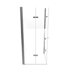 EMMA - Cabina de ducha con puertas abatibles, cristal medio esmerilado 6 mm y perfil cromado