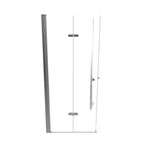 EMMA - Cabine de duche com portas articuladas, vidro fosco 6 mm e perfil cromado
