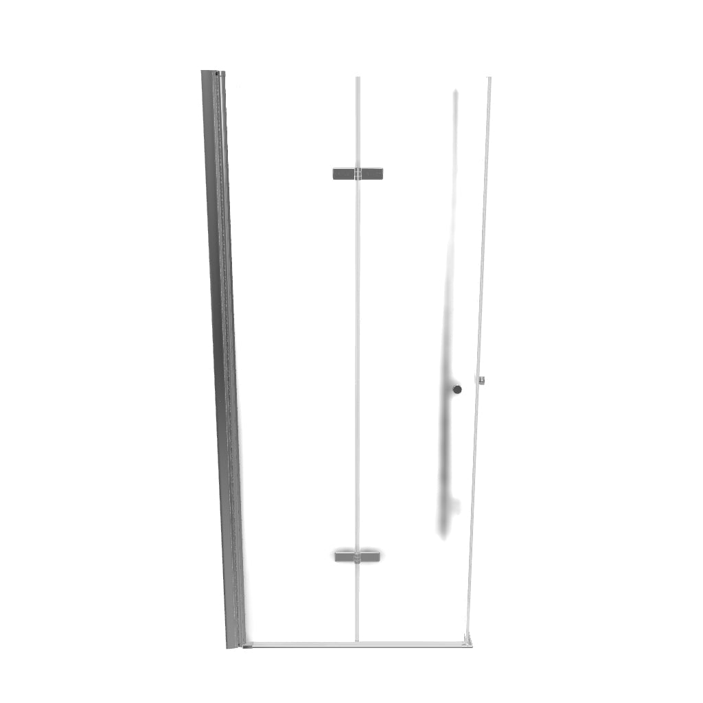 EMMA - Cabine de duche com portas articuladas, vidro fosco 6 mm e perfil cromado