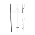 MATILDE - Cabina de ducha angular con puertas plegables de cristal templado semifrostado y perfil cromado
