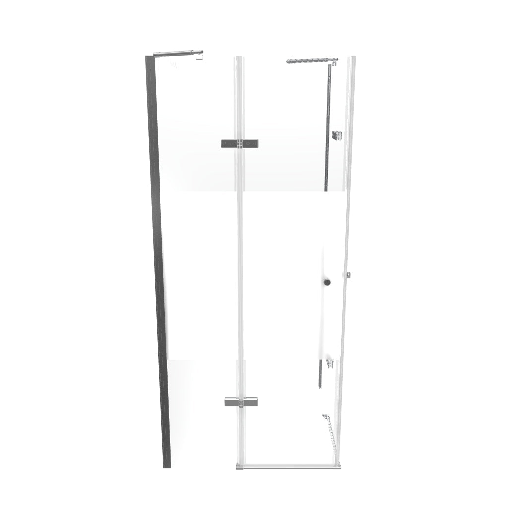 ALICE - Cabina de ducha de esquina con puertas batientes de cristal templado medio esmerilado